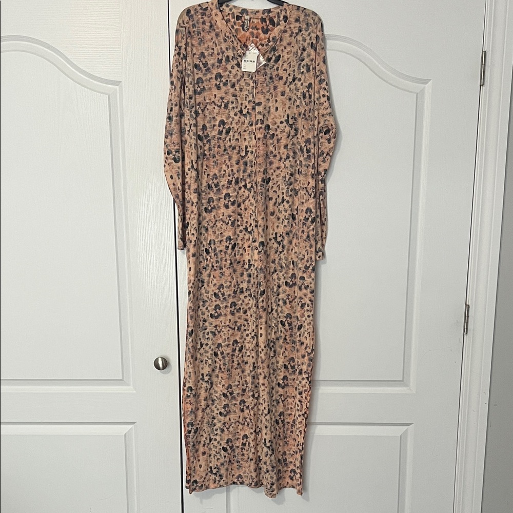 Free People intimately leopard print maxi dress.